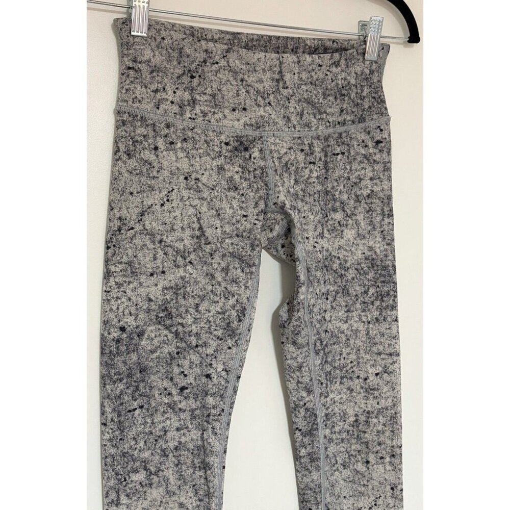 Lululemon Wunder Under Leggings Womens Sz 4 Low Rise Luxtreme 28" Grey White - Picture 2 of 7